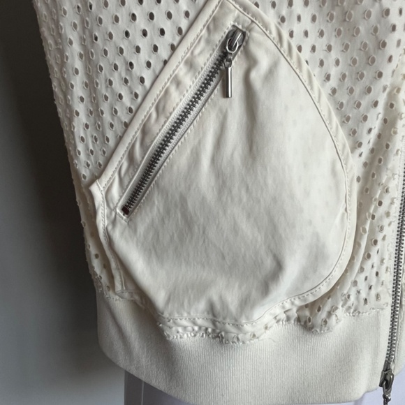 Rebecca Taylor Laser cut poplin bomber ivory white  jacket 6 M - Picture 5 of 12